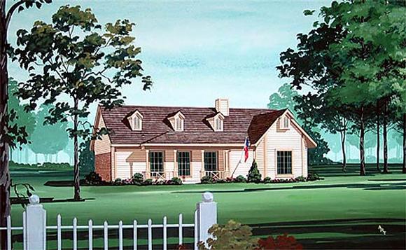 Traditional House Plan 65731 with 3 Beds, 2 Baths, 2 Car Garage Elevation