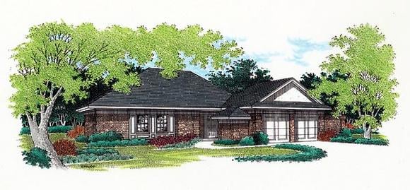 One-Story, Traditional House Plan 65746 with 3 Beds, 2 Baths, 2 Car Garage Elevation
