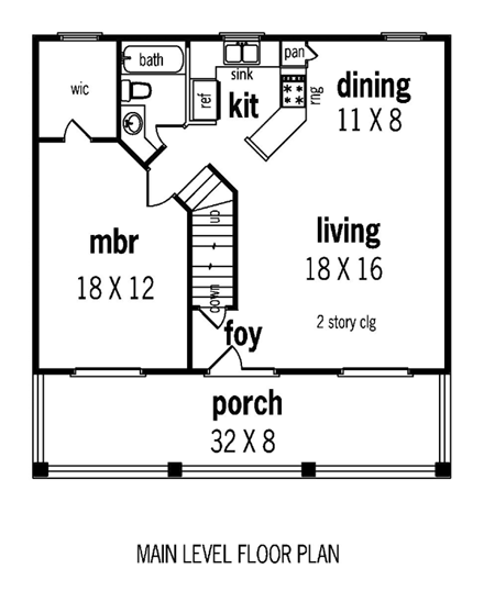Coastal House Plan 65754 with 2 Beds, 2 Baths, 3 Car Garage First Level Plan