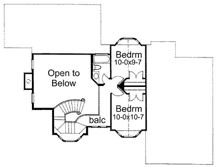 Country House Plan 65805 with 3 Beds, 2.5 Baths, 2 Car Garage Second Level Plan