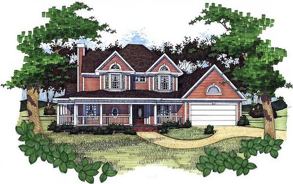 Country House Plan 65805 with 3 Beds, 2.5 Baths, 2 Car Garage Elevation
