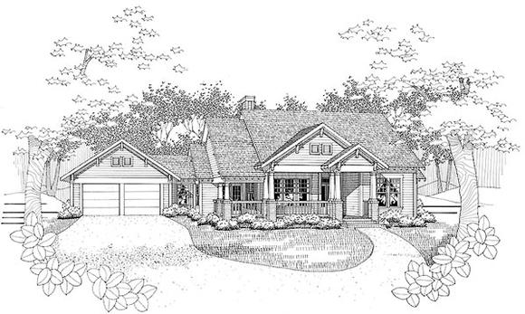 Traditional House Plan 65808 with 3 Beds, 2 Baths, 2 Car Garage Elevation