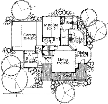 Victorian House Plan 65815 with 3 Beds, 2.5 Baths, 2 Car Garage First Level Plan