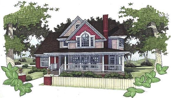Victorian House Plan 65815 with 3 Beds, 2.5 Baths, 2 Car Garage Elevation
