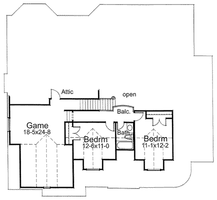 Cape Cod House Plan 65821 with 3 Beds, 2.5 Baths, 2 Car Garage Second Level Plan