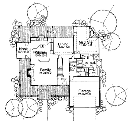 Craftsman House Plan 65842 with 3 Beds, 2.5 Baths, 2 Car Garage First Level Plan