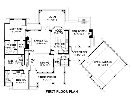 Cottage, Craftsman, Tuscan House Plan 65866 with 3 Beds, 3 Baths, 2 Car Garage First Level Plan