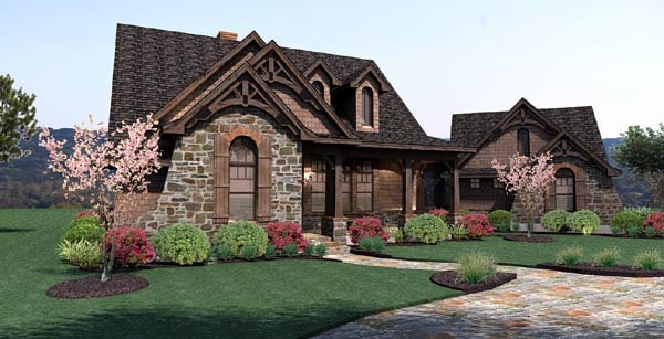 Cottage, Craftsman, Tuscan Plan with 1698 Sq. Ft., 3 Bedrooms, 3 Bathrooms, 2 Car Garage Picture 3