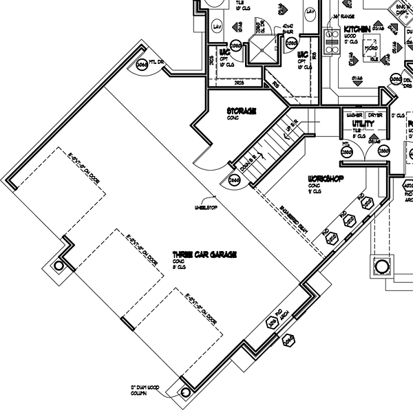 Craftsman, Tuscan House Plan 65867 with 3 Beds, 2 Baths, 2 Car Garage Alternate Level One