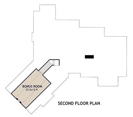 Craftsman, Tuscan House Plan 65867 with 3 Beds, 2 Baths, 2 Car Garage Second Level Plan