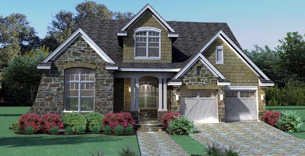 Cottage, Craftsman, Southern, Traditional, Tuscan Plan with 2143 Sq. Ft., 3 Bedrooms, 3 Bathrooms, 2 Car Garage Elevation