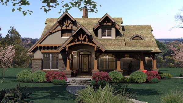 Bungalow, Cottage, Craftsman, Tuscan Plan with 1421 Sq. Ft., 3 Bedrooms, 2 Bathrooms, 2 Car Garage Picture 2