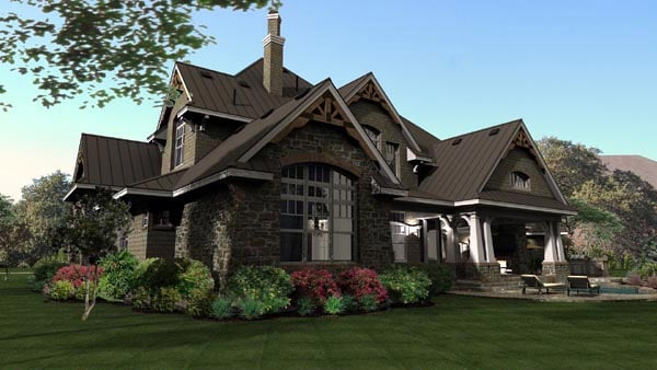 Cottage, Craftsman, European, Tuscan Plan with 3349 Sq. Ft., 4 Bedrooms, 4 Bathrooms, 3 Car Garage Picture 18