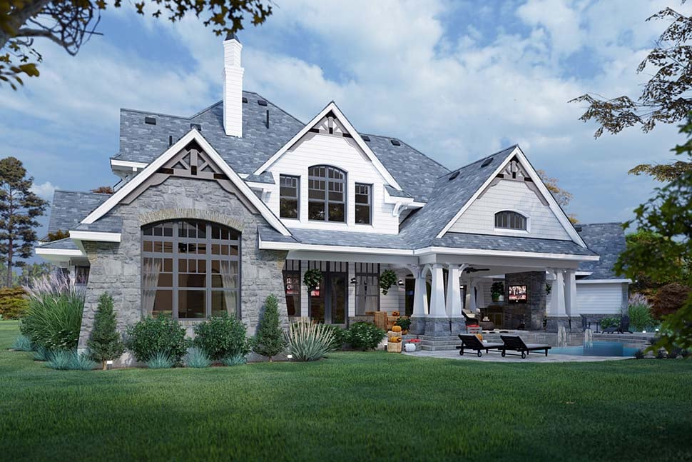 Cottage, Craftsman, European, Tuscan Plan with 3349 Sq. Ft., 4 Bedrooms, 4 Bathrooms, 3 Car Garage Picture 8