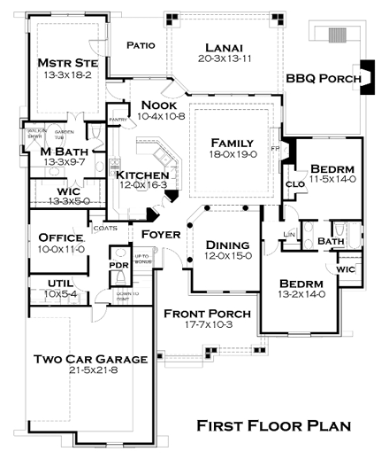 Cottage, Country, Tuscan House Plan 65874 with 3 Beds, 3 Baths, 2 Car Garage First Level Plan
