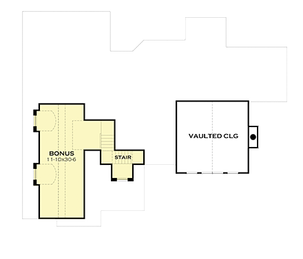 Bungalow, Cottage, Country, Tuscan House Plan 65875 with 3 Beds, 3 Baths, 2 Car Garage Second Level Plan