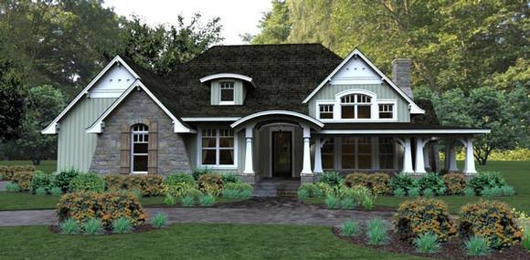 Bungalow, Cottage, Country, Tuscan House Plan 65875 with 3 Beds, 3 Baths, 2 Car Garage Elevation