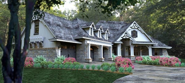 Cottage, Craftsman, Tuscan Plan with 2495 Sq. Ft., 3 Bedrooms, 3 Bathrooms, 3 Car Garage Picture 10