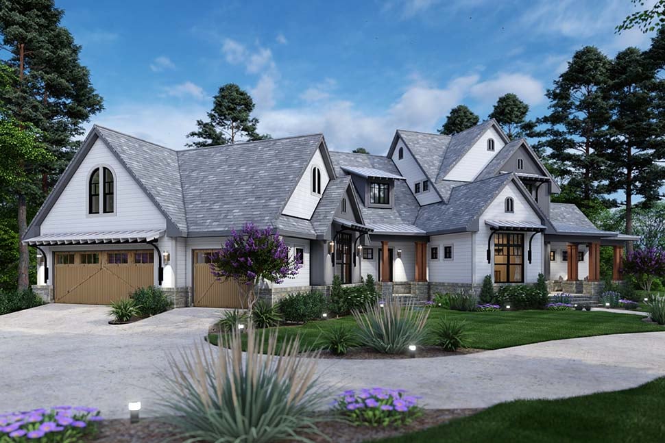 Country, Farmhouse, Traditional Plan with 2984 Sq. Ft., 3 Bedrooms, 3 Bathrooms, 3 Car Garage Picture 4