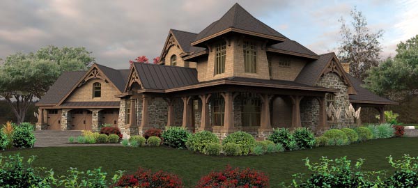 Craftsman, Tuscan Plan with 3069 Sq. Ft., 4 Bedrooms, 4 Bathrooms, 3 Car Garage Picture 2