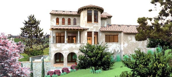 Italian, Mediterranean, Tuscan Plan with 4373 Sq. Ft., 4 Bedrooms, 5 Bathrooms, 2 Car Garage Picture 6