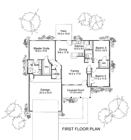 Cottage, Country, Traditional House Plan 65889 with 3 Beds, 2 Baths, 2 Car Garage First Level Plan