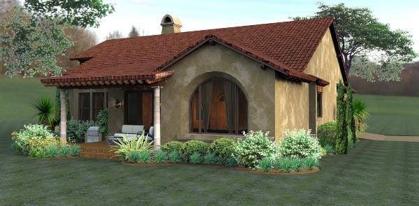 Cottage, European, Mediterranean, Tuscan Plan with 1780 Sq. Ft., 3 Bedrooms, 2 Bathrooms, 2 Car Garage Picture 3