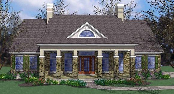 Colonial, Traditional House Plan 65894 with 3 Beds, 2 Baths, 2 Car Garage Elevation