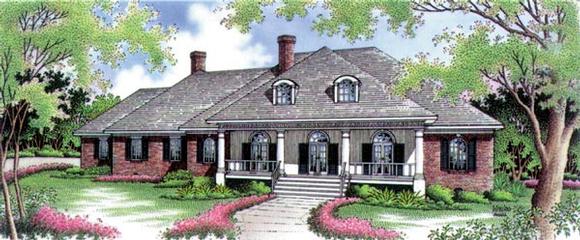 Country, One-Story House Plan 65913 with 4 Beds, 5 Baths, 3 Car Garage Elevation