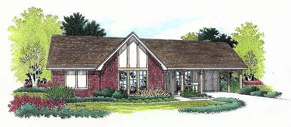 One-Story, Ranch House Plan 65914 with 3 Beds, 1 Baths, 1 Car Garage Elevation