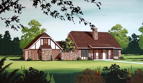 House Plan 65921 with 3 Beds, 2 Baths, 2 Car Garage Elevation