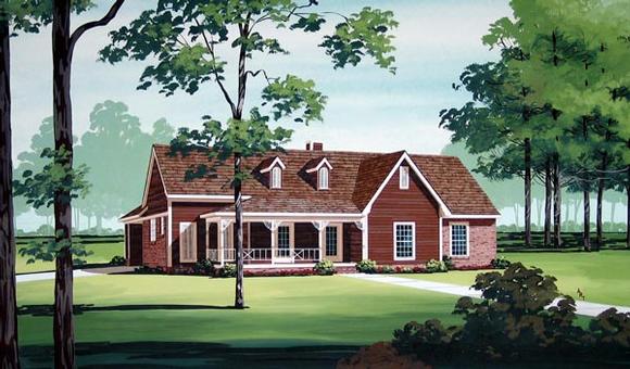 Farmhouse, One-Story, Victorian House Plan 65929 with 3 Beds, 2 Baths, 2 Car Garage Elevation