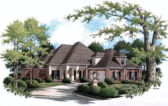 One-Story House Plan 65933 with 4 Beds, 3 Baths, 2 Car Garage Elevation