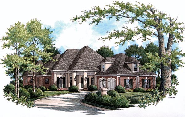 One-Story Plan with 2954 Sq. Ft., 4 Bedrooms, 3 Bathrooms, 2 Car Garage Elevation