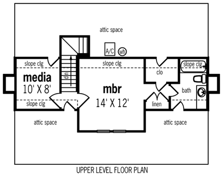 House Plan 65935 with 2 Beds, 2 Baths Second Level Plan