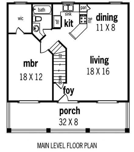 Coastal House Plan 65957 with 3 Beds, 3 Baths, 1 Car Garage First Level Plan