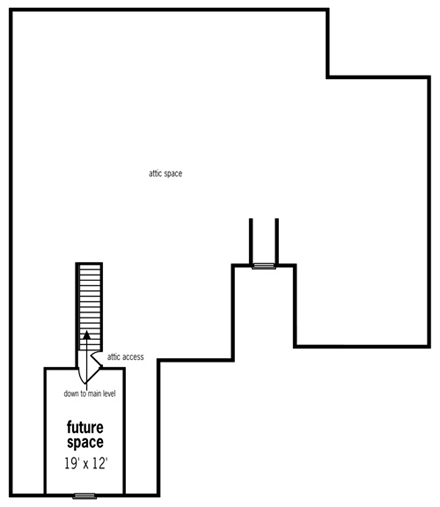 European, Southern, Traditional House Plan 65963 with 3 Beds, 4 Baths, 2 Car Garage Second Level Plan