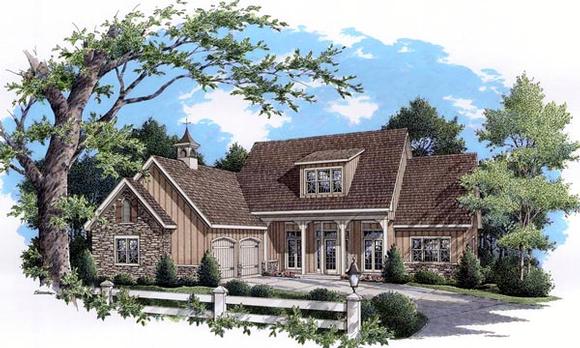 Cottage, Country, Farmhouse, Ranch, Southern, Traditional House Plan 65965 with 3 Beds, 3 Baths, 2 Car Garage Elevation