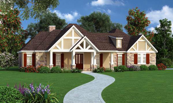 Traditional Plan with 2342 Sq. Ft., 3 Bedrooms, 4 Bathrooms, 2 Car Garage Elevation