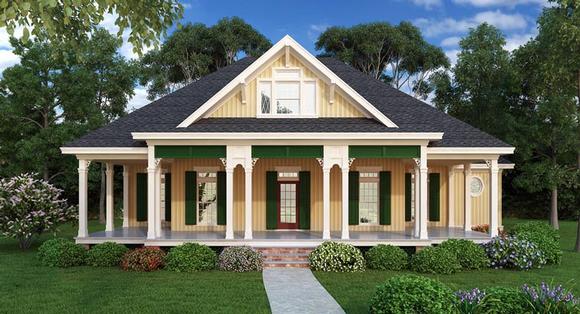 Farmhouse, Southern House Plan 65973 with 2 Beds, 2 Baths Elevation