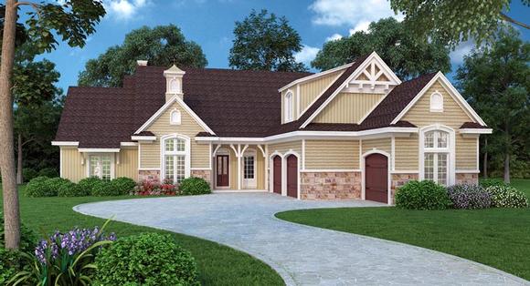 Traditional House Plan 65974 with 4 Beds, 3 Baths, 2 Car Garage Elevation