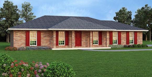 House Plan 65989 with 3 Beds, 2 Baths, 2 Car Garage Elevation
