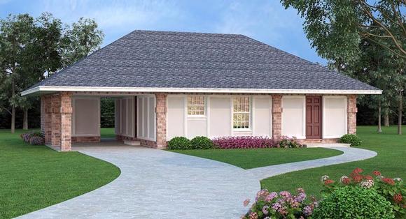 House Plan 65992 with 4 Beds, 2 Baths, 1 Car Garage Elevation