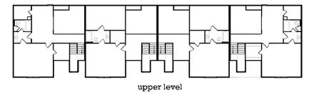 Multi-Family Plan 65996 with 4 Beds, 6 Baths, 4 Car Garage Second Level Plan