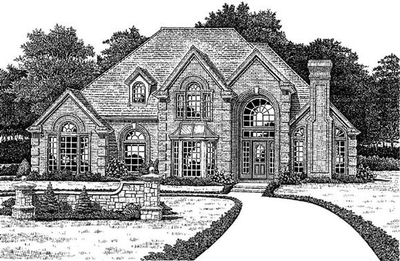 European, French Country House Plan 66003 with 4 Beds, 4 Baths, 3 Car Garage Elevation