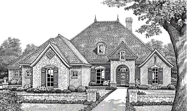 Traditional House Plan 66016 with 4 Beds, 4 Baths, 3 Car Garage Elevation