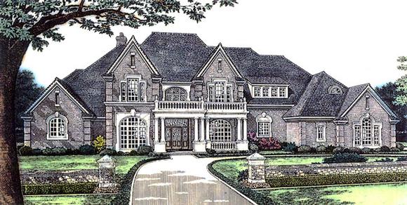 European, French Country, Tudor, Victorian House Plan 66026 with 5 Beds, 6 Baths, 4 Car Garage Elevation