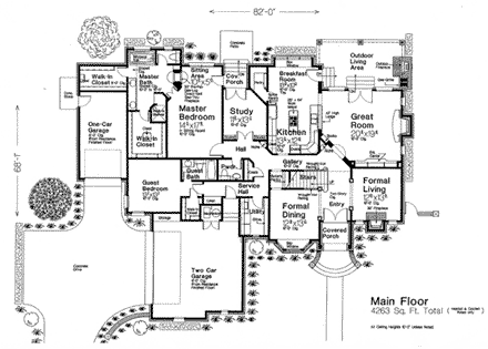 European, French Country House Plan 66110 with 5 Beds, 6 Baths, 3 Car Garage First Level Plan