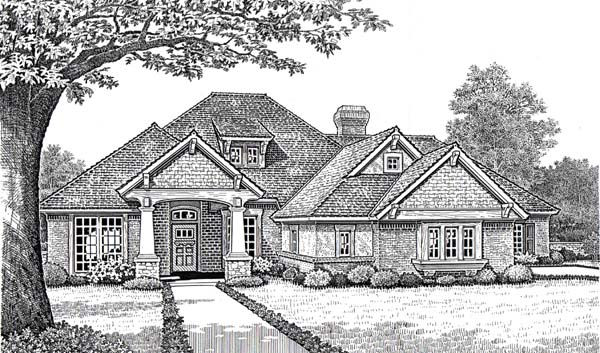 Traditional House Plan 66112 with 4 Beds, 3 Baths, 3 Car Garage Elevation