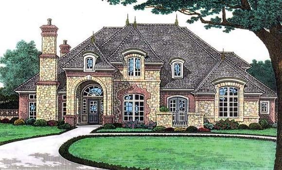 European, French Country House Plan 66117 with 4 Beds, 5 Baths, 3 Car Garage Elevation